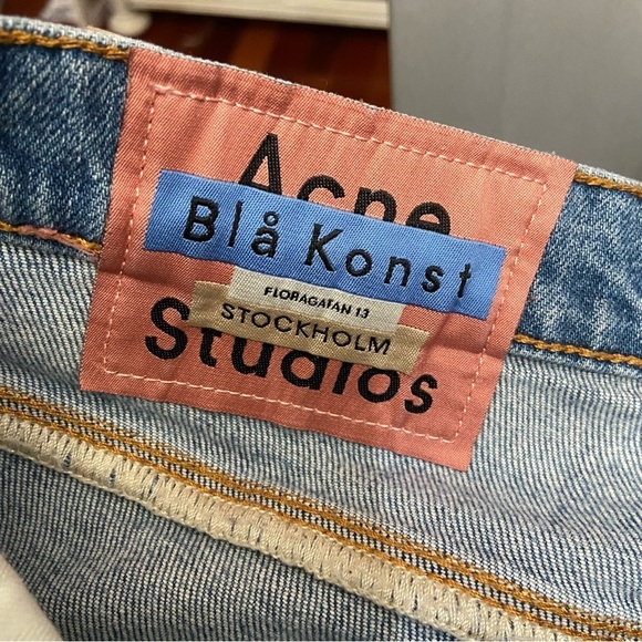 Acne studios Bla Konst max mid ripped Slim Fit Ripped Knee Jeans 28839 - Picture 12 of 13